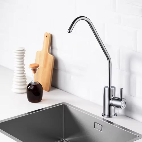 Chrome Single Hole Cold Basin Faucet Water Mixer Drinking Water Filter Faucet for Water Filtration System