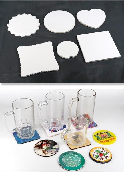 Blank Coated Round Shape Sublimation Ceramic Coaster For Sublimation Printing