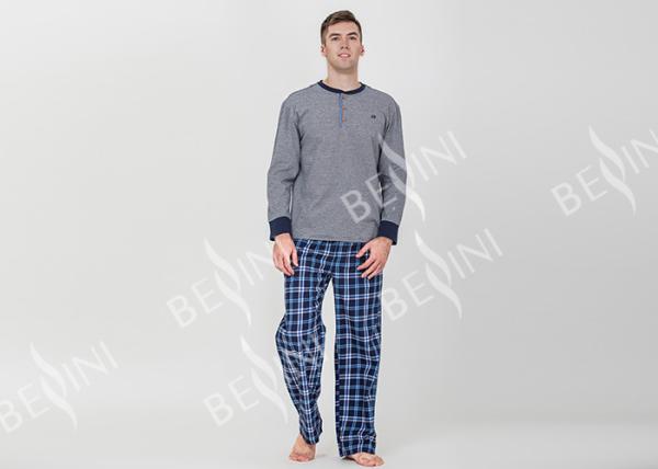 Plus Size Mens Luxury Sleepwear Spring Pajamas Functional Placket With One Button