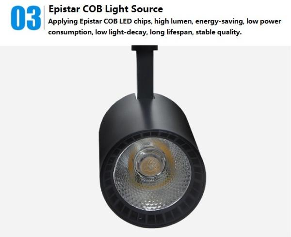 Hot-selling High Bright Epistar COB LED Track Light 10W 20W 30W 3 years warranty