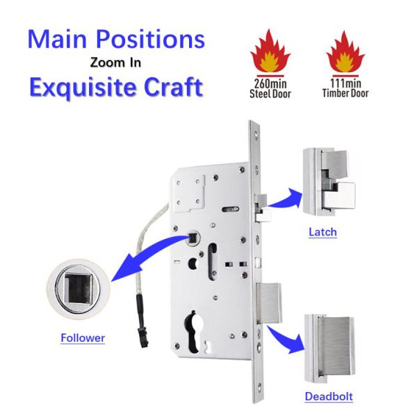 Household Door Locks Israel Inside Smart Electronic Lock Body for Wooden Brass Doors