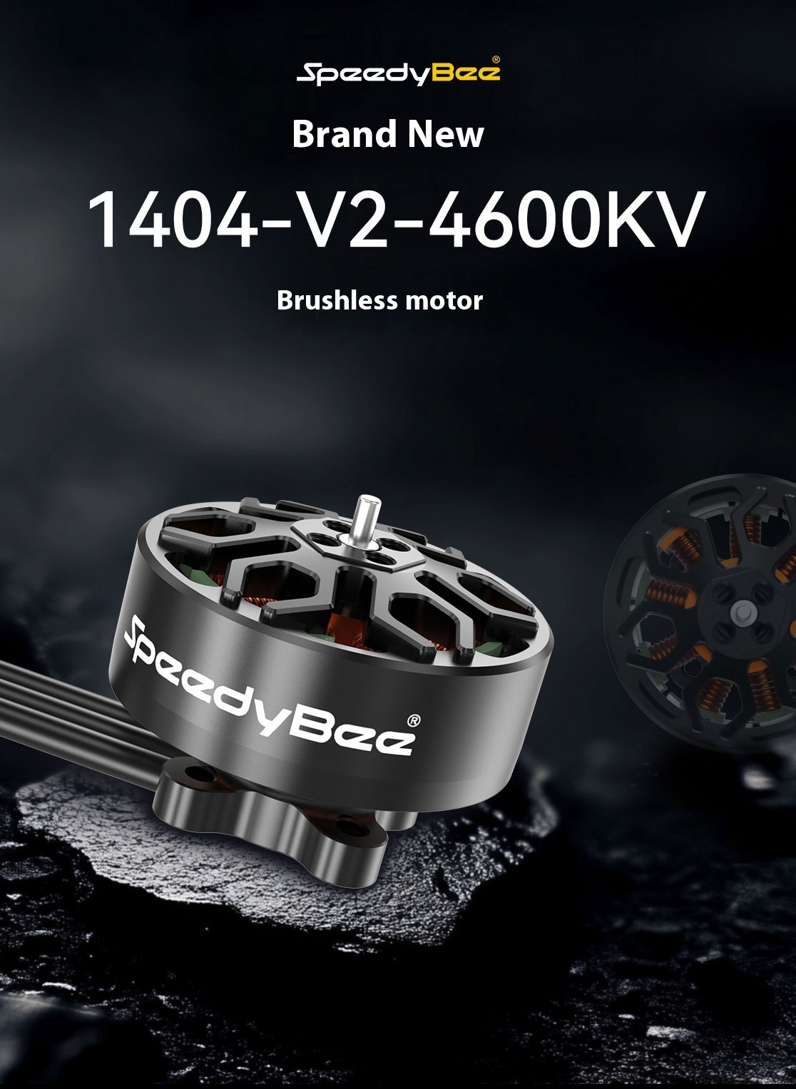 Speedybee V2 FPV Racing Drone Parts 2.5inch Bee25 Ride-Through Machine 1404-4600Kv Brushless Motor Silicone Adapter Upgrade