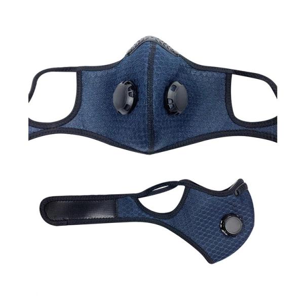 5Ply PM2.5 Protective Filter Face Mask with 2 exhalation valves Outdoor Sports Bike Motorcycle Face Mask