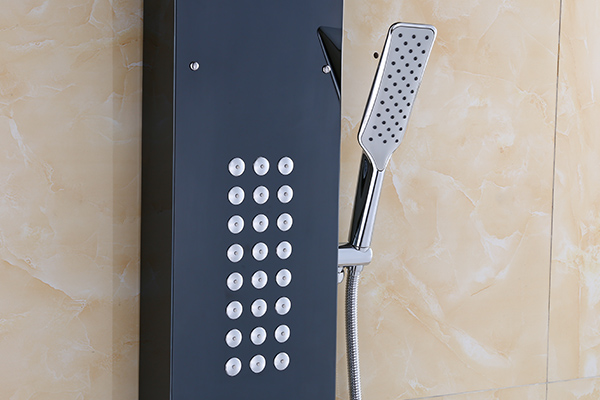 Waterproof Fashion Shower Panel System Black Painting ROVATE Long Service Life