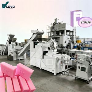 Automatic Soap Making Machine Laundry Toilet Soap Production Line With Mixer, Milling, Plodder, Stamping For Soap Business Factory