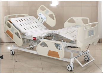 Electric Intensive Care   Hospital Bed with control panel on side rail