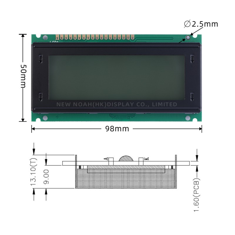 Grey Film 12232Y Display Module Parallel Port LCD Screen 18PIN Standard Interface 122X32 Graphic Screen