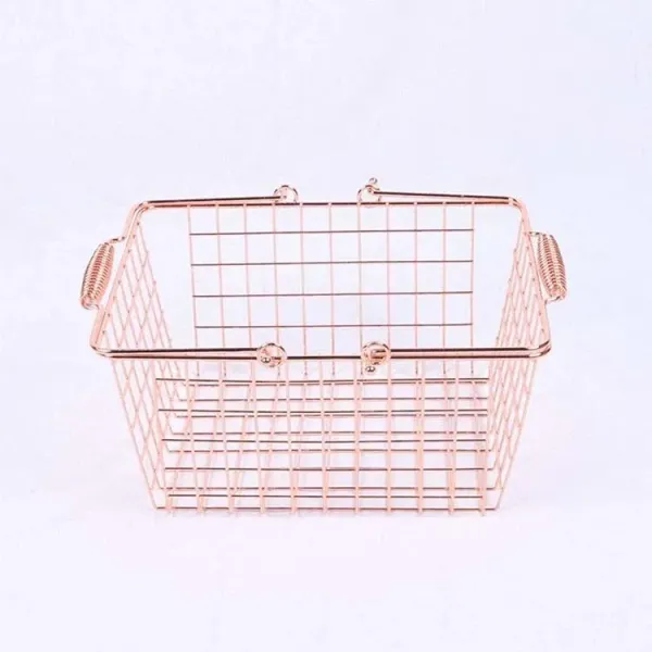 Fábrica de la Rosa de Oro de Supermercado de Metal Cesta de compras Cosmética Tienda de compras Cesta