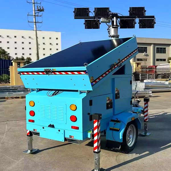 Portable Solar Light Tower Construction Site Trailer Light Tower High Performance Solar Powered Lighting Towers