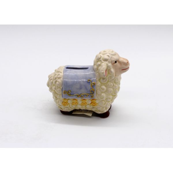 Strong Dolomite Ceramic Sheep Bank , Ceramic Coin Bank Figurine Farmhouse Decoration