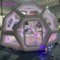 Casa de bolhas inflável e hermética Hexagonal Luxury Transparent Dome Tent Casa de futebol inflável