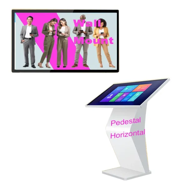 LCD Digital Signage Kiosk With 178° Viewing Angle 2GB-4GB RAM Intel / RK CPU