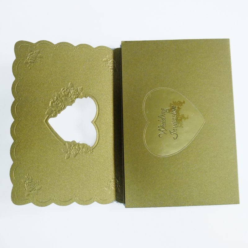 Custom Romantic Gloden birthday invitation Laminated Card Printing for Valentine's Day