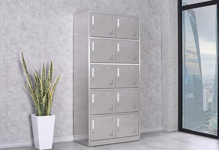Changing Room / Office /Hospital Medicine Display Cabinet , 10 Door Personal Storage Lockers