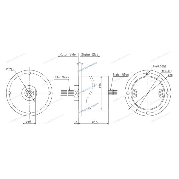 16 Circuits K-type Thermocouple Signal Slip Ring with Flange For Industry system