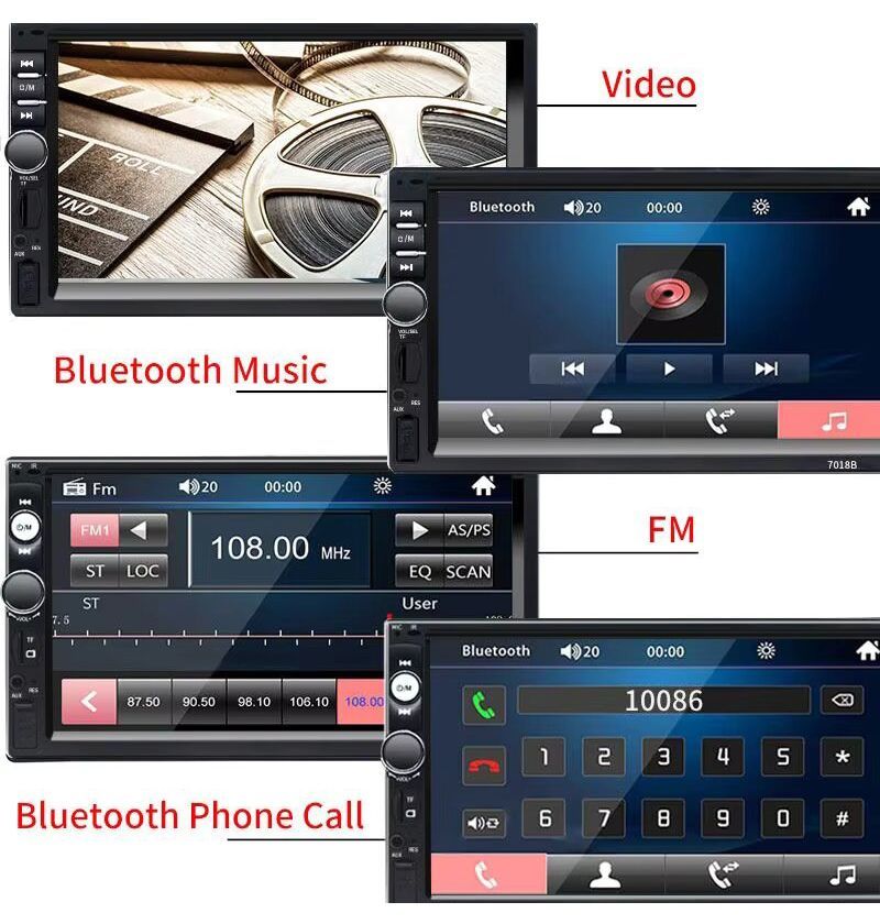 OEM ODM 7 Inch Hd Touch Screen Car Radio 2 Din MP5 DVD Player