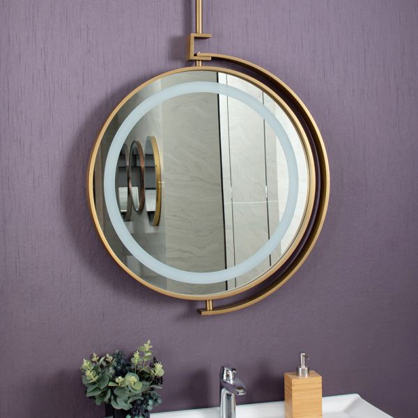 Quadro de Metal Resistente à Ferrugem Hotel Vanity Smart Banho Espelho de Parede com aquecimento e LED Anti-Fog