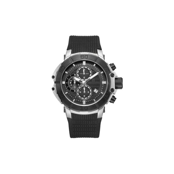 Rose Gold Stainless Steel Chronograph Watch Men High Strenght Silicone Strap