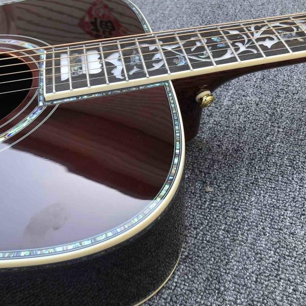 Real Abalone inlays Sunburst Solid spruce top 41 inch D style Acoustic Guitar with ebony fingerboard