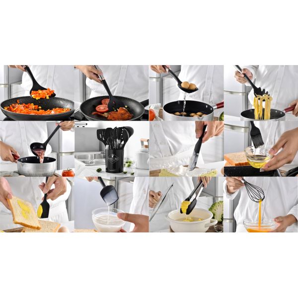 14 шт Кухонная утварь Кухонная утварь Нержавчивая кухонная утварь С ручкой из нержавеющей стали Кухонные гаджеты