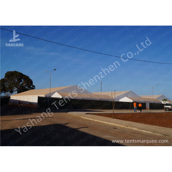 30M Large Clear Span Aluminium Frame Tents White UV Resistant PVC Fabric Top