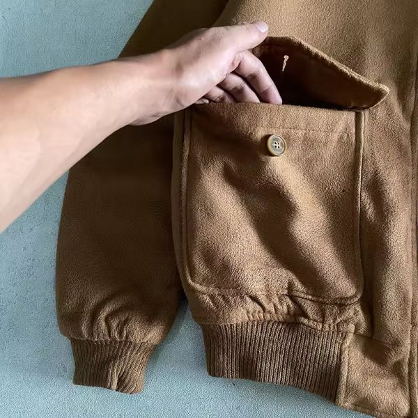 Veste épaisse pour homme en sherpa à fermeture éclair et logo brodé personnalisé, col rabattu, veste décontractée d'hiver en polaire, coupe ajustée