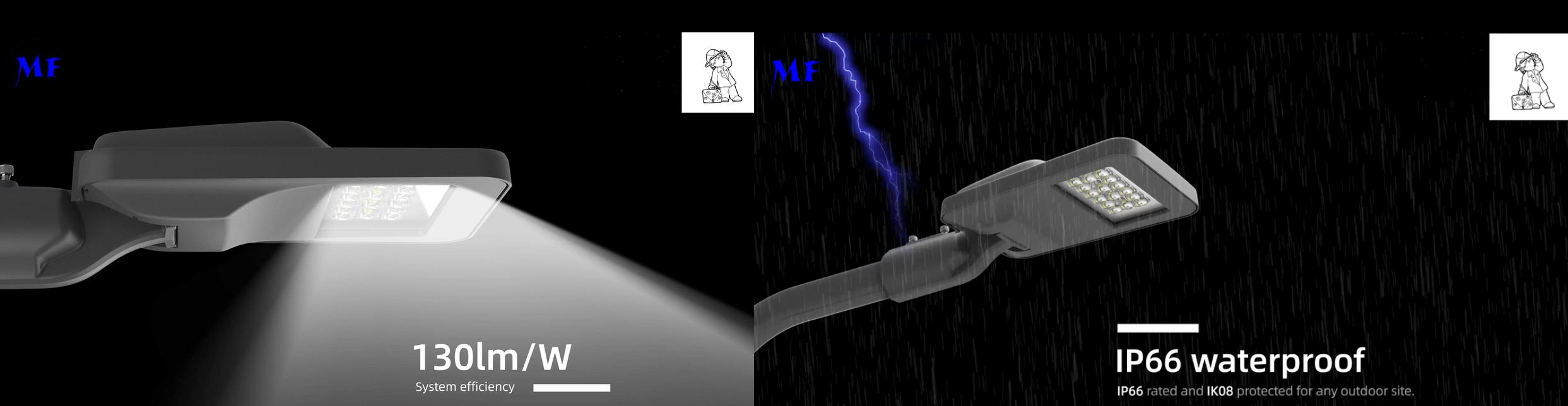 le réverbère de 100W LED IP66 pour le réverbère mené extérieur de route/rue/de bord de la route a mené la tête de cobra de réverbère