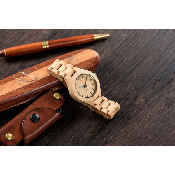 Наручные часы простого стиля деревянные, дозор кварца кожаного ремня для подарка людей