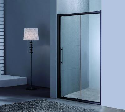 Sliding Shower Doors 120*190cm Size 5/6mm Tempered Glass Aluminium Black Frame