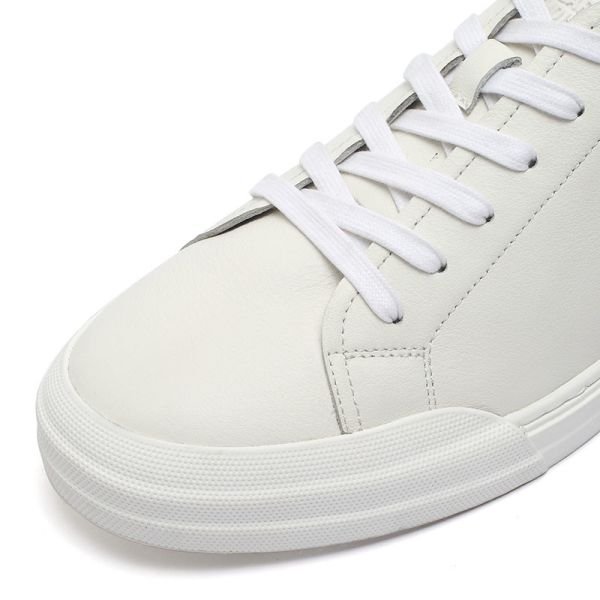 Spring Anti Odor Mens White Leather Lace Up Sneakers