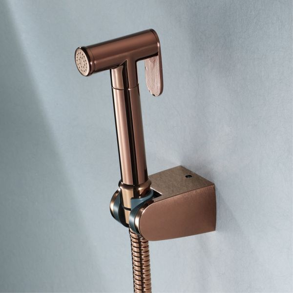 Lizhen-Hwa.Vic Rose Gold Toilet Bidet Set with 1.5m Stainless Steel Hose Modern Style