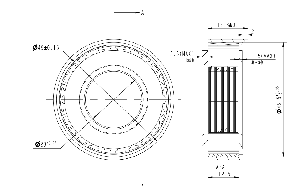 49mm Outer Rotor Frameless Torque Motor 38W |1.1 Nm | 1820rpm | 24 VDC