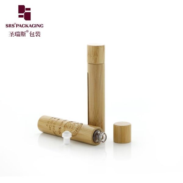 BG(G)-10ML UV Proof Essential Oil Roller Ball Bottle Bamboo Outer Shield From Sunlight Glass Ball Perfume Cologne