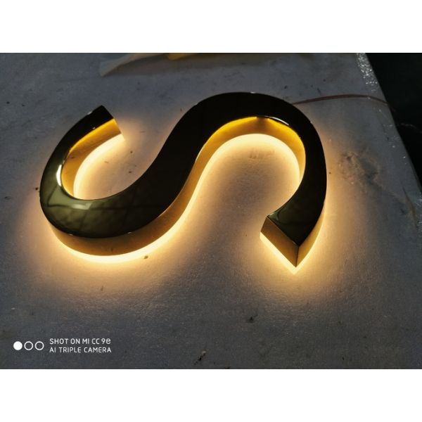 Bronze / Brass Edge Lit Acrylic Letters Stainless Steel UL Approved
