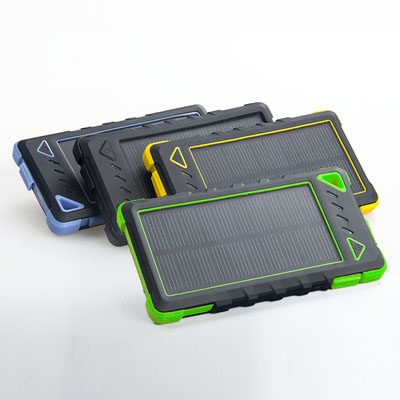 ABS Outdoors 8000mAh Polymer Battery Dual USB Waterproof Solar Power Bank With Flash light