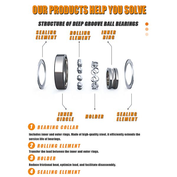 Single Row Deep Groove Ball Bearing 6305 6306 2RS for Restaurant and Printing Shops