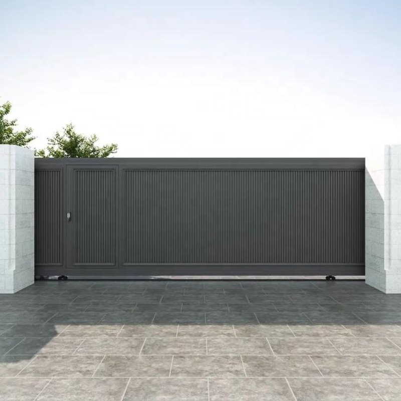 Aluminum Alloy Outdoor Electric Sliding Gate Customized Automatic Eco-Friendly Durable Remote Control Entry Hotel Park House