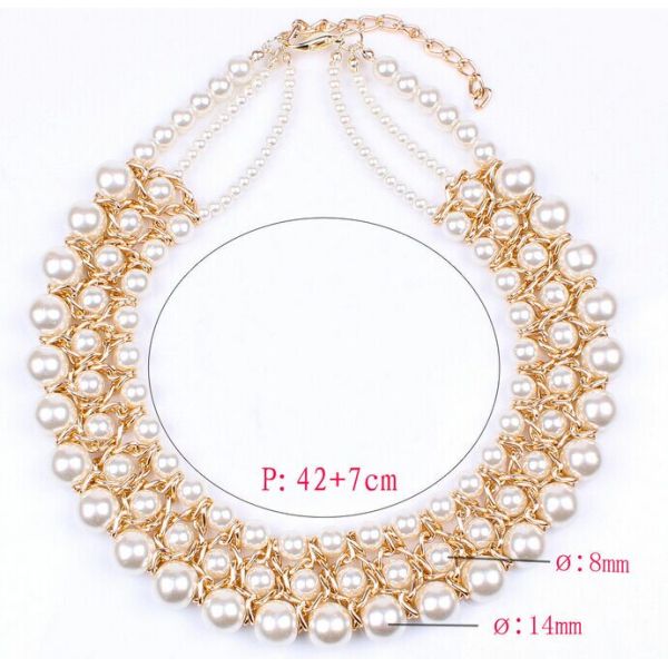 popular ladies temperament wild section elegant imitation pearl necklace clavicle