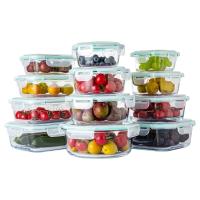 Lancheira de Oven Safe High Borosilicate Glass da micro-ondas com tampa plástica
