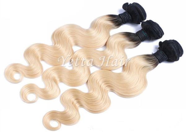 12 - 30 extensões reais do cabelo de Ombre da onda do corpo/cabelo encaracolado louro dourado
