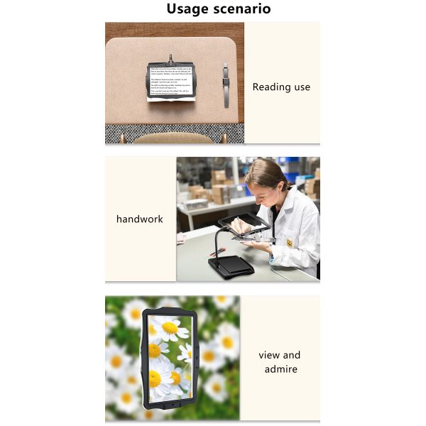 LED Desktop Magnifying Glass New Launch PMMA Material Horizontal and Vertical Screen Arbitrary Switch Reading Assistant