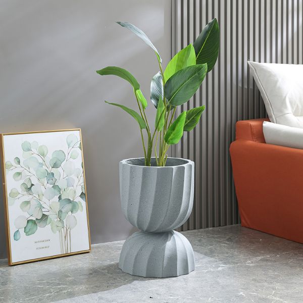 High Durability Powder Coated Fiber Clay Planter For Cottage