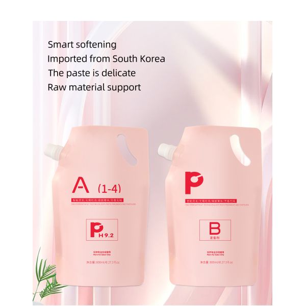 Crème Permanente pour Cheveux Bouclés Sains, Permanente 800ml*2 pour Adultes