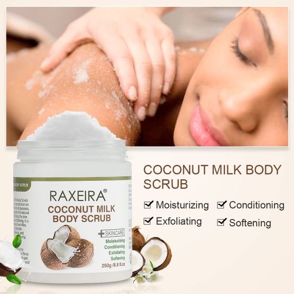 Exfoliate Skin Coconut Milk Skin Care Body Scrub 250g Black Color