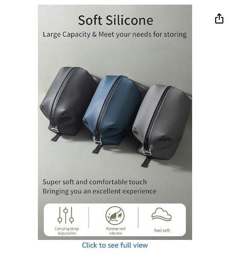 6.5 3L Large Silicone Dopp Kit,Waterproof Leakproof Toiletry Bag,Foldable Travel Makeup Case for Mens Womens