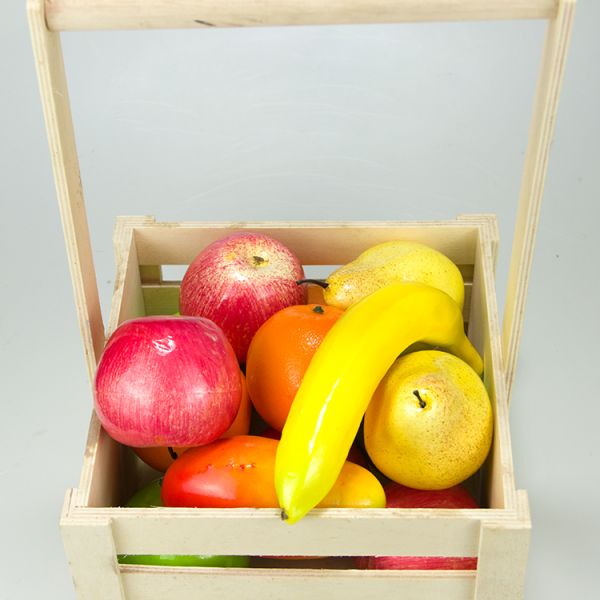 Custom Antique Wooden Pine Storage Baskets for Portable Fruit Organization