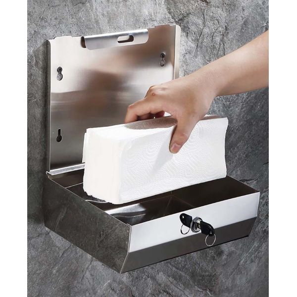 Wall Mounted Stainless Steel Multifold Paper Towel Dispenser For Home Office School