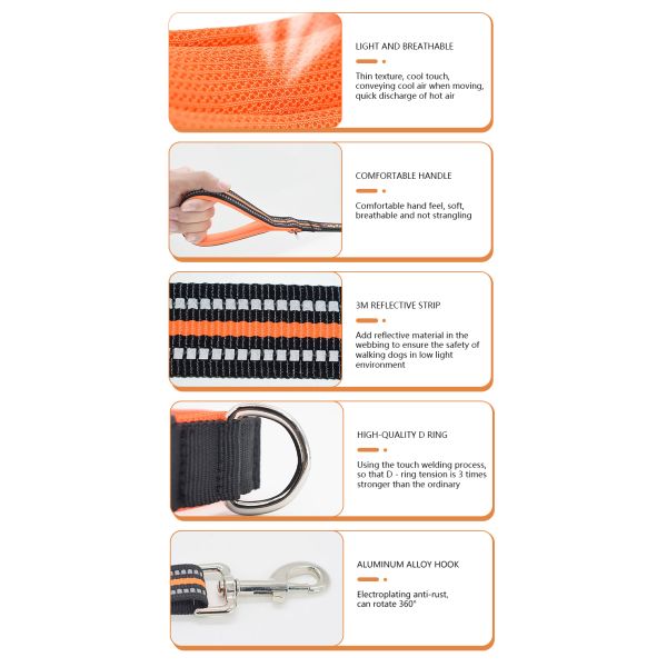 Pet Leashes Heavy Duty Retractable Nylon Dog Portable Comfortable Reflective