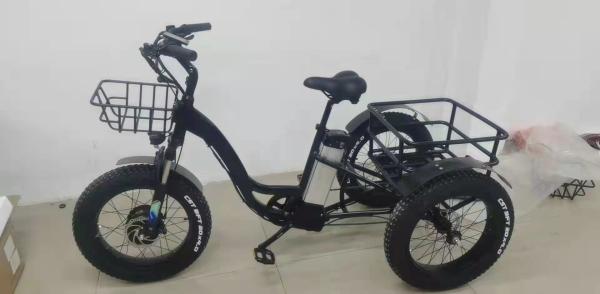 500w 48v 3 Wheel Electric Cargo Bike Tricycle For Adults 20 Cargo Fat Tire Ebike