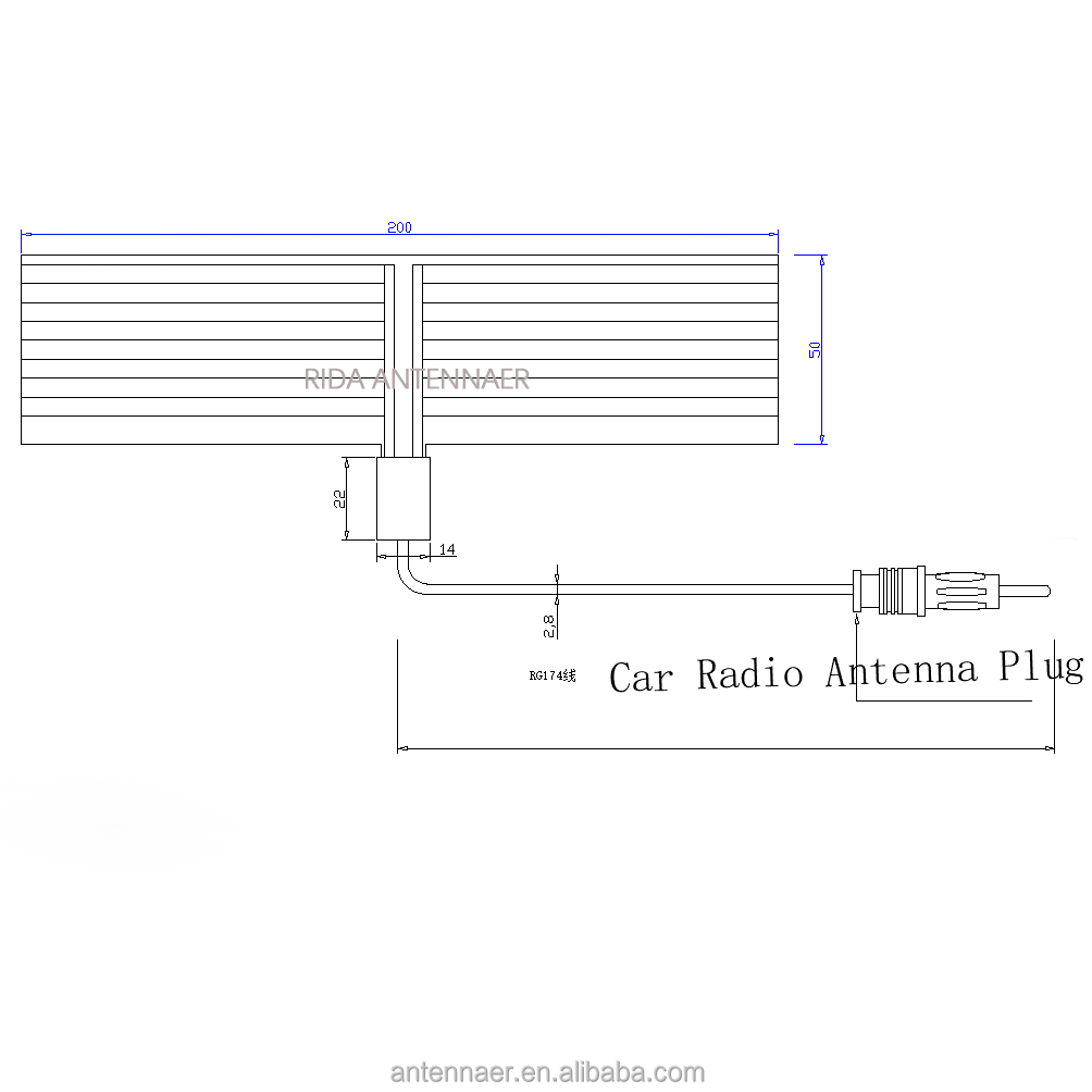 FAKRA Connector Passive Cellular Antenna for Vehicle with AM & FM & DAB & DVB Car Radio Reception